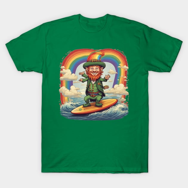 Leprechaun on the surf! #3 T-Shirt by bswlife